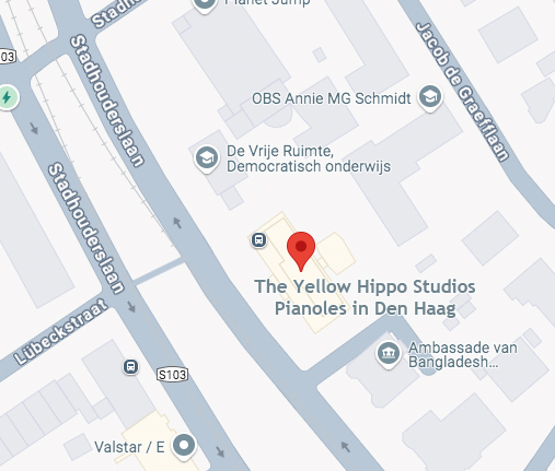 Locatie van The Yellow Hippo Studios in Den Haag